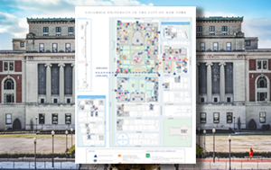 Image of Columbia's campus overlaid with its accessibility map.